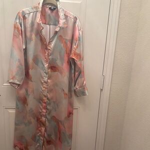 Frye Pink and Teal Green Patterned Garment